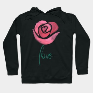 Pink Rose Love, Valentine's Day, Romance, Romantic Design Hoodie